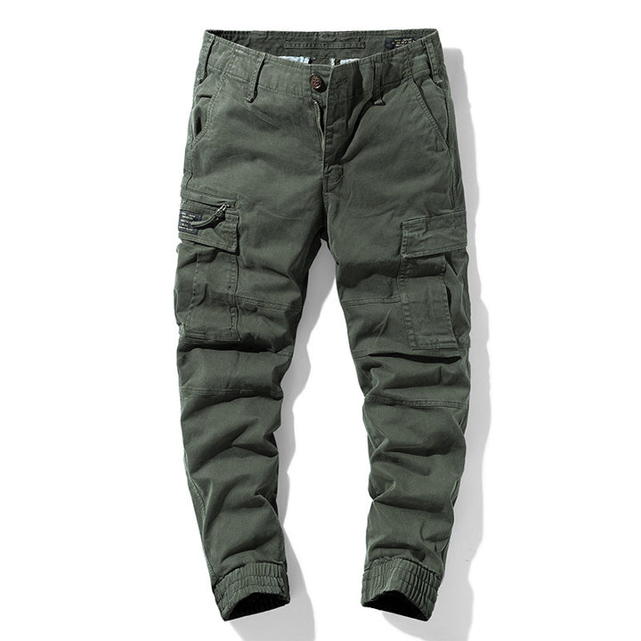 Men's Cargo Jogger Pants with Multi-Pockets and Elastic Cuff Mune Fashion