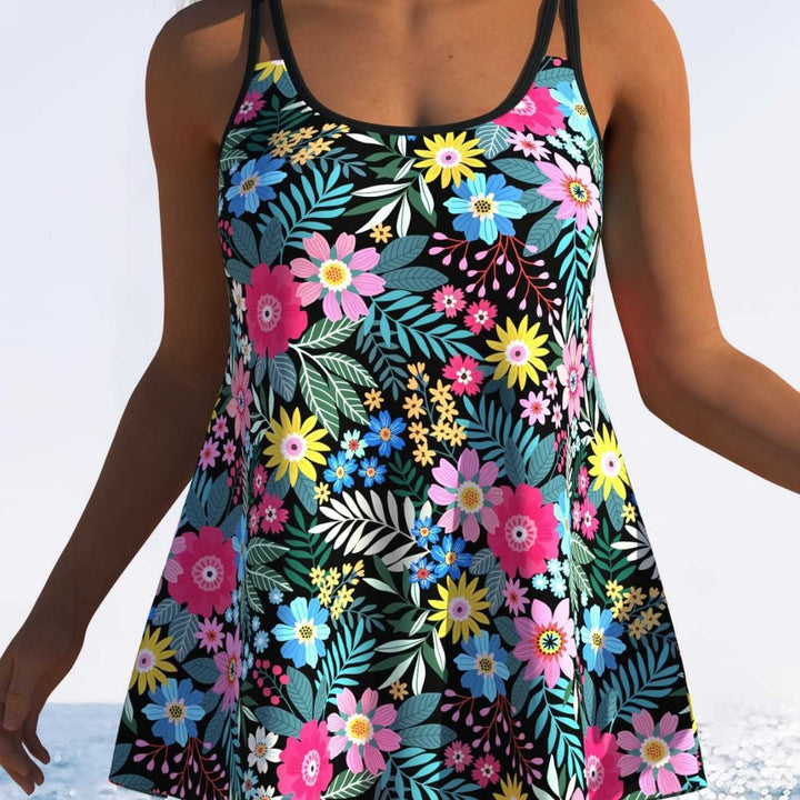 Women's tankini with playful striped pattern and original cut Mune Fashion