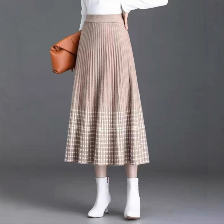 Ladies Pleated Maxi Skirt with Elegant Pattern Mune Fashion