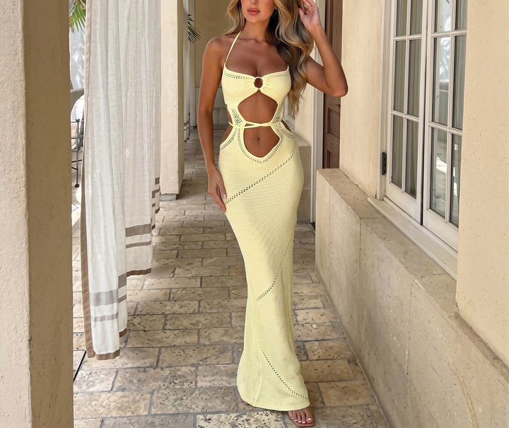 Women's Crocheted Cut-Out Maxi Dress Mune Fashion