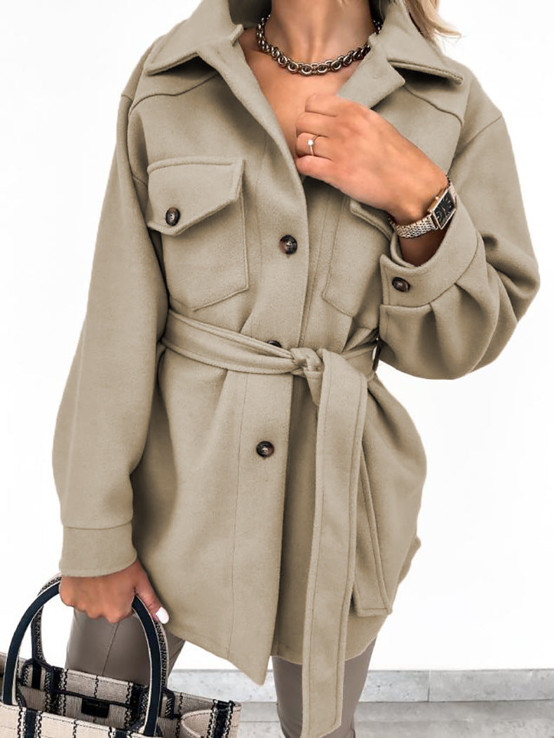 Women's Oversized Shirt Jacket with Flap Pockets Mune Fashion