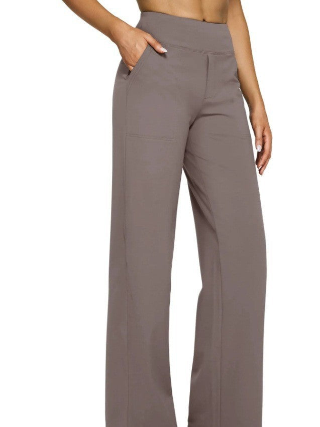 Women wide-cut Palazzo pants with high-cut comfort waistband and side pockets Mune Fashion