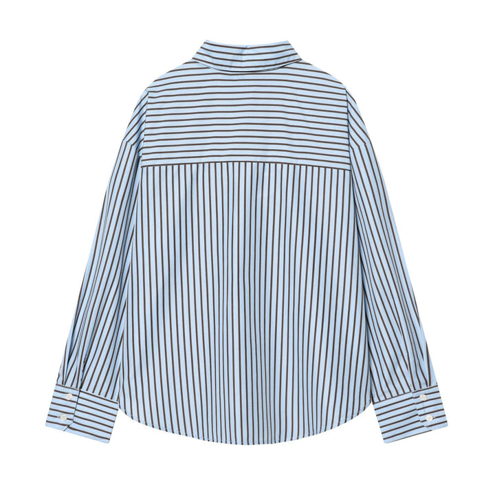 Women oversized shirt blouse with dropped shoulder, continuous button placket and wide cuff Mune Fashion
