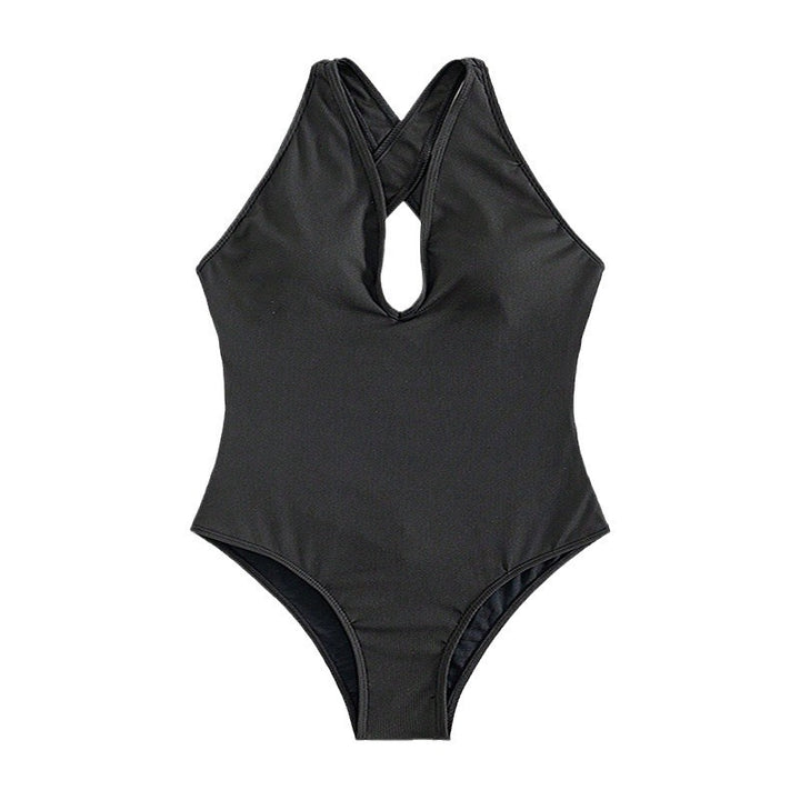 Women High-Cut V-Neck One-Piece Swimsuit Mune Fashion