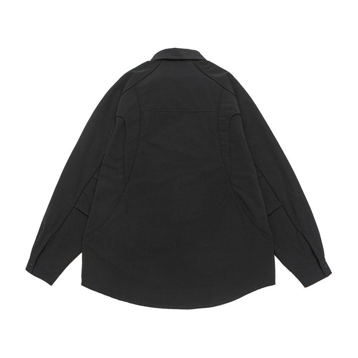 Women's Oversize Shirt Jacket with Rounded Insert Pockets and Snap Buttons Mune Fashion