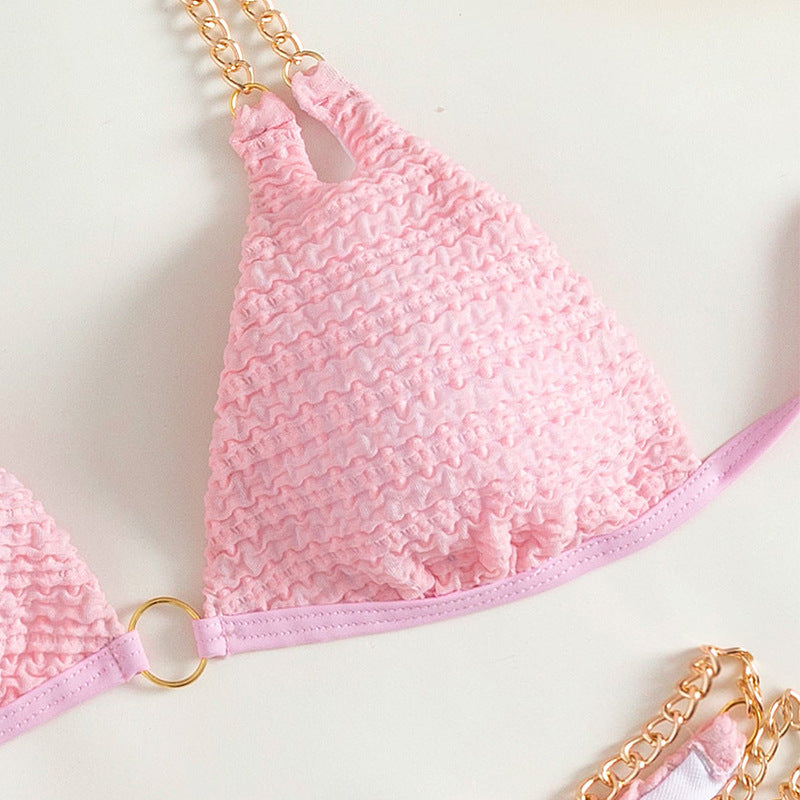 Women's triangle bikini with characteristic chain design Mune Fashion