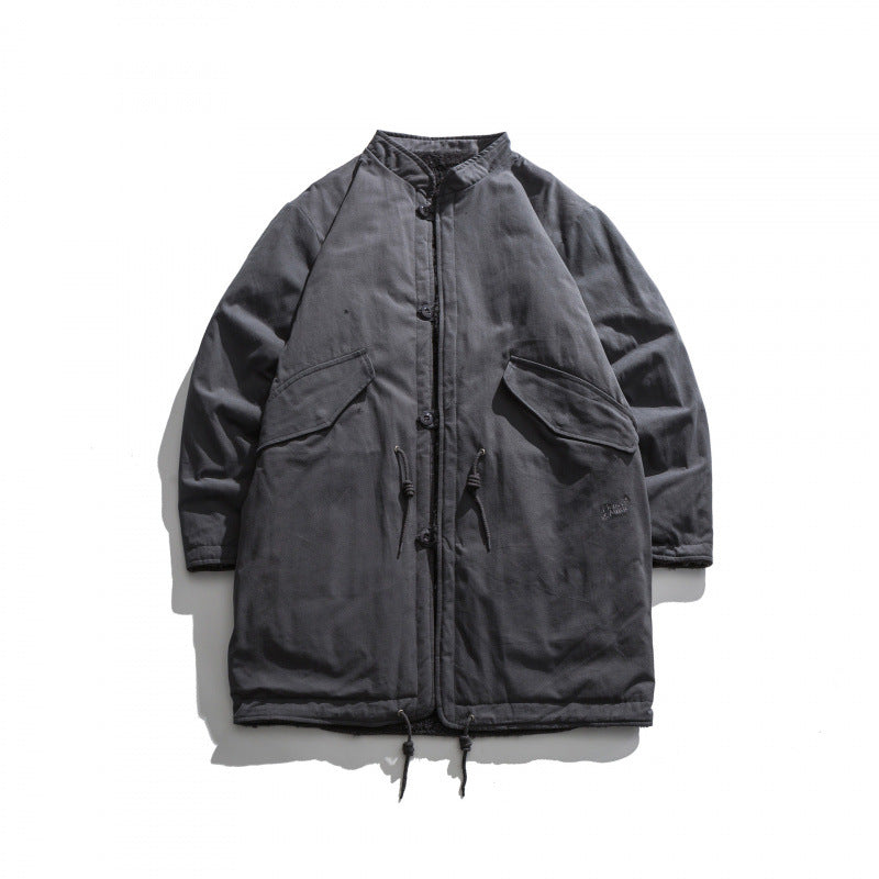 Men's Insulated Parka Jacket in Oversized Cut with Sherpa Lining and Drawstring Hem Mune Fashion