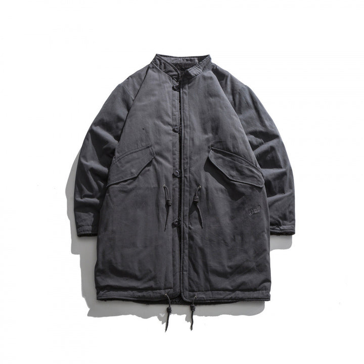 Men's Insulated Parka Jacket in Oversized Cut with Sherpa Lining and Drawstring Hem Mune Fashion
