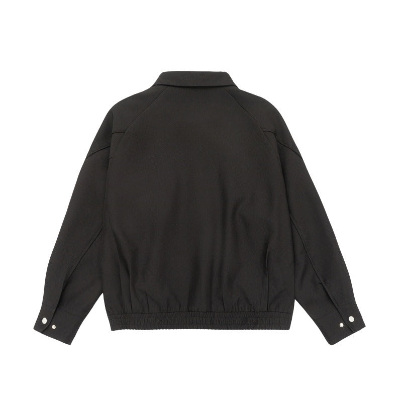 Men's Boxy Transitional Jacket with Shirt Collar, Raglan Sleeves, and Zipper Pockets Mune Fashion