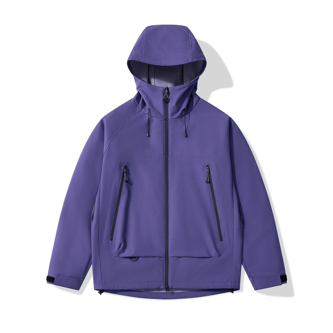 Men's technical insulating softshell jacket with hood and fleece inner collar Mune Fashion