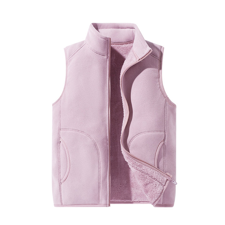 Women's lightweight microfleece vest with full zip, high collar, and soft teddy lining Mune Fashion