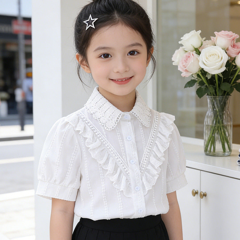Girl's blouse with ruffle design Mune Fashion