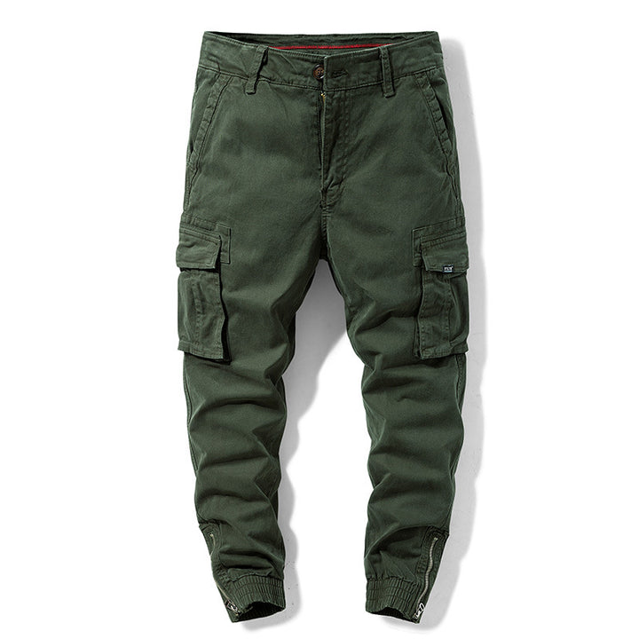 Herren Cargo-Jogginghose mit elastischem Saum, verstärkten Klappentaschen und Canvas‑Optik Mune Fashion