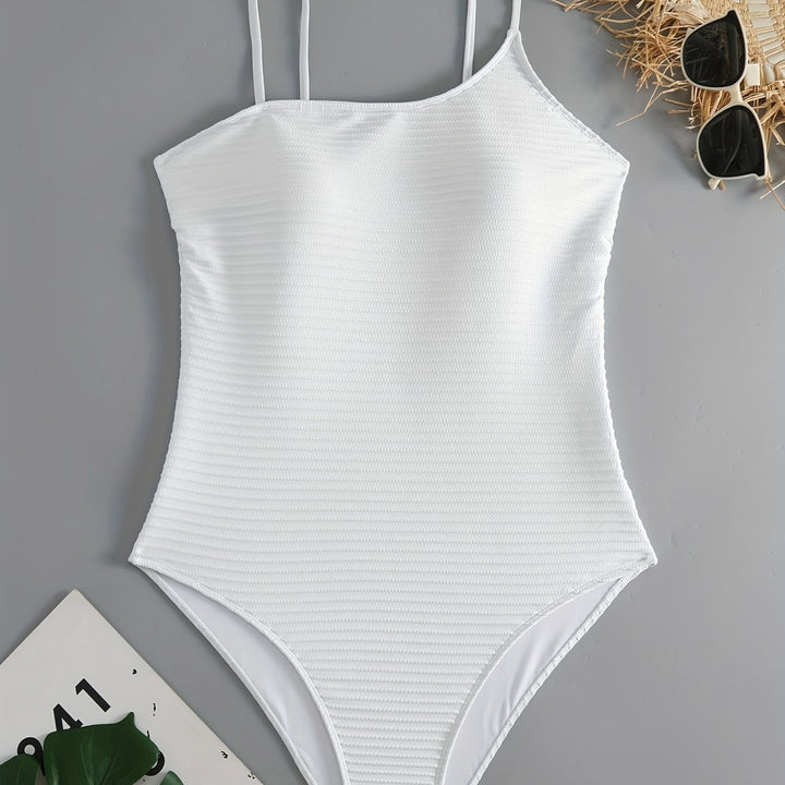 Women's One-Piece Swimsuit with Sophisticated Stripe Pattern Mune Fashion