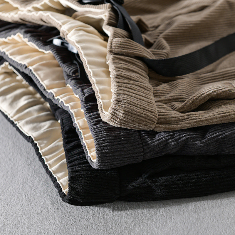 Men's cord chinos with elastic waistband, belt buckle, and tapered fit Mune Fashion
