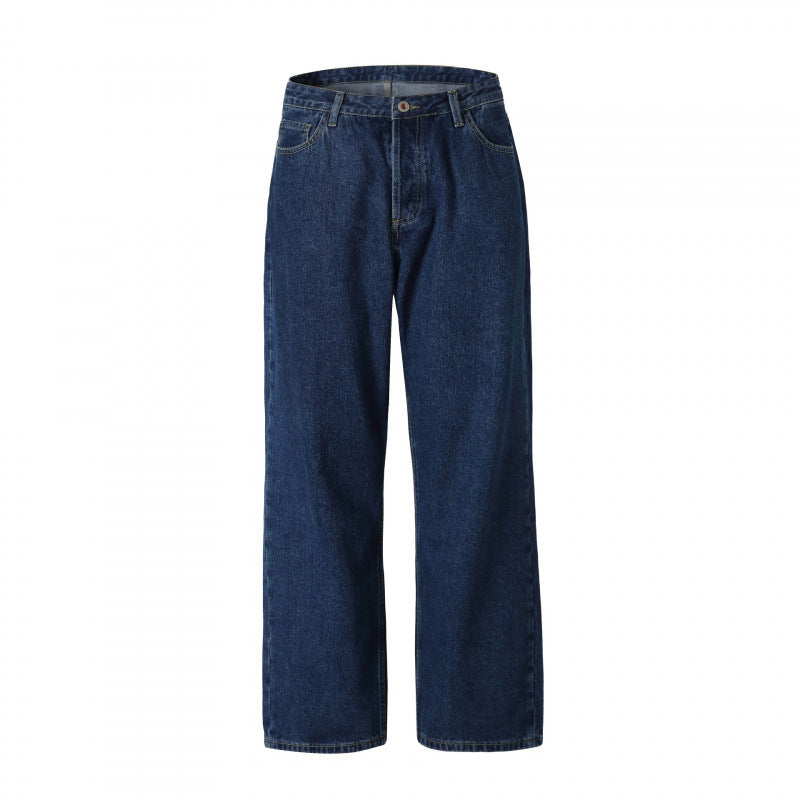 Men's loose-fitting denim jeans in relaxed fit with high waist and straight leg Mune Fashion