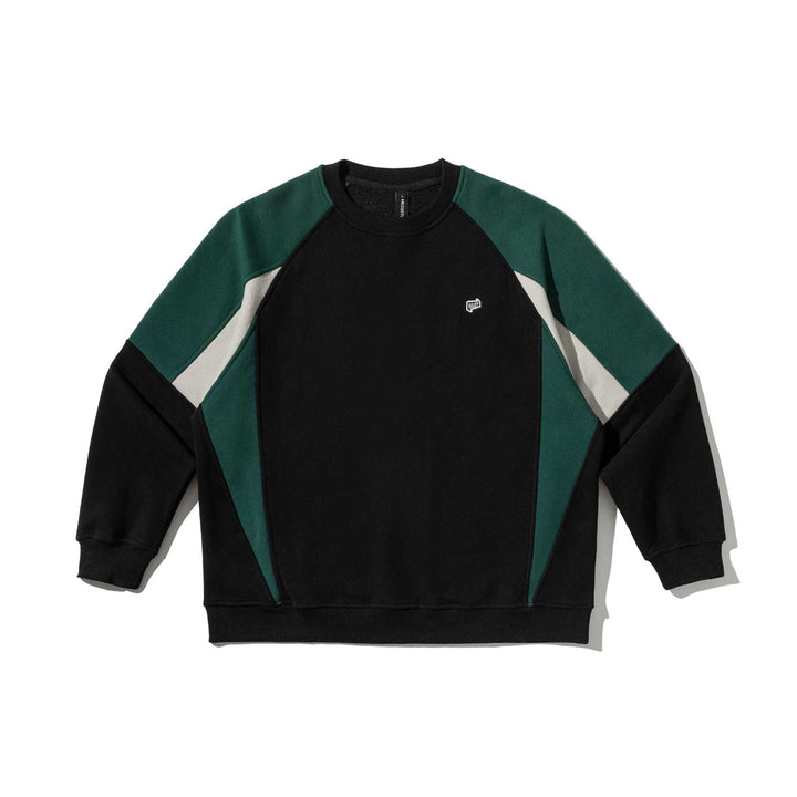 Unisex Colorblock Sweatshirt with raglan sleeves and textured decorative seam Mune Fashion