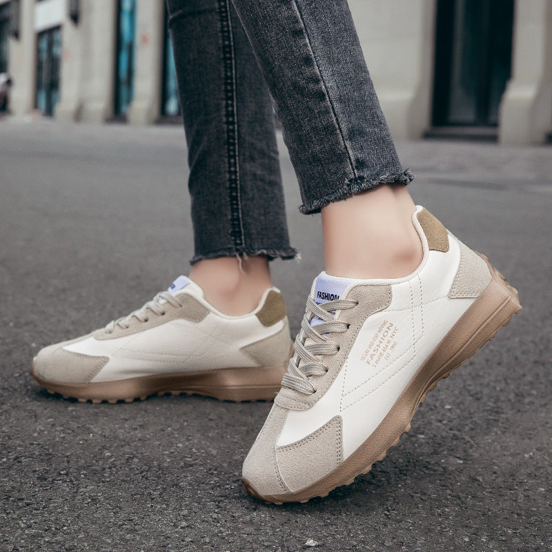 Ladies nan lightweight retro running sneakers made of synthetic leather and velour with padded heel support and non-slip tread sole Mune Fashion
