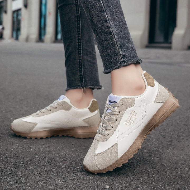 Ladies nan lightweight retro running sneakers made of synthetic leather and velour with padded heel support and non-slip tread sole Mune Fashion