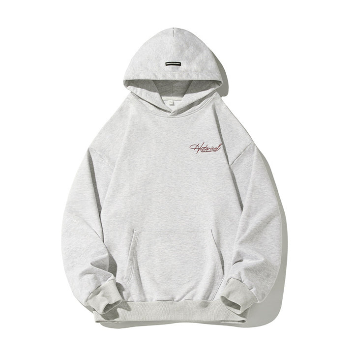 Unisex Comfort Hoodie with Extended Back, Raglan Sleeves and Script Embroidery Mune Fashion