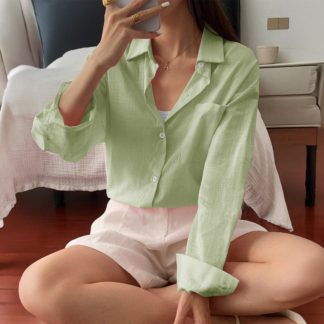 Ladies two-piece summer set made of lightweight oversized shirt and sleeveless mini dress Mune Fashion