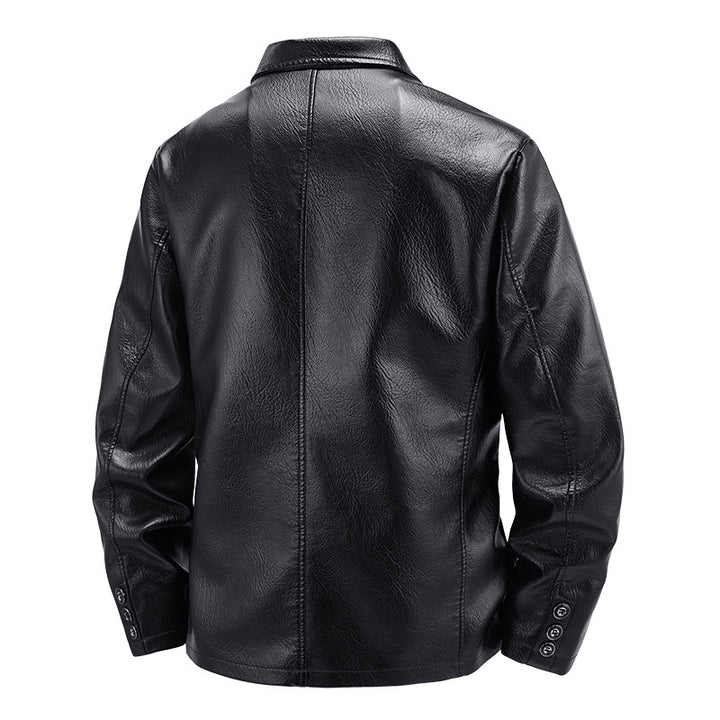 Men's Elegant Faux Leather Jacket in Classic Cut Mune Fashion