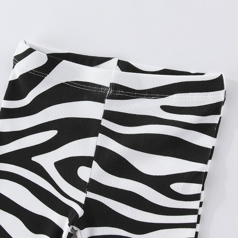 Girls flared leggings with exciting zebra pattern Mune Fashion