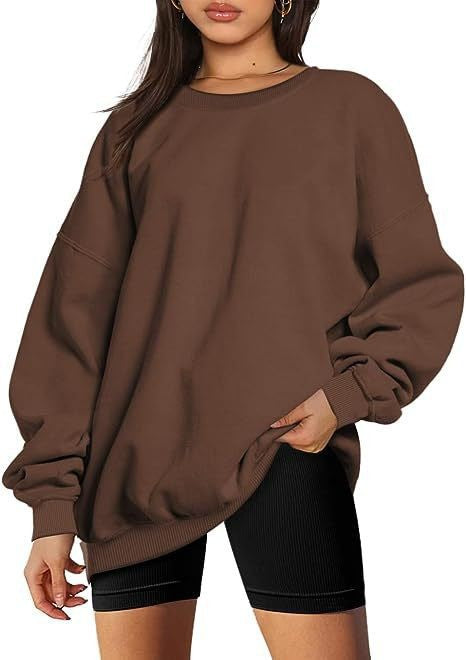 Women's extra long oversized sweatshirt with balloon sleeves, ribbed hem and brushed interior Mune Fashion