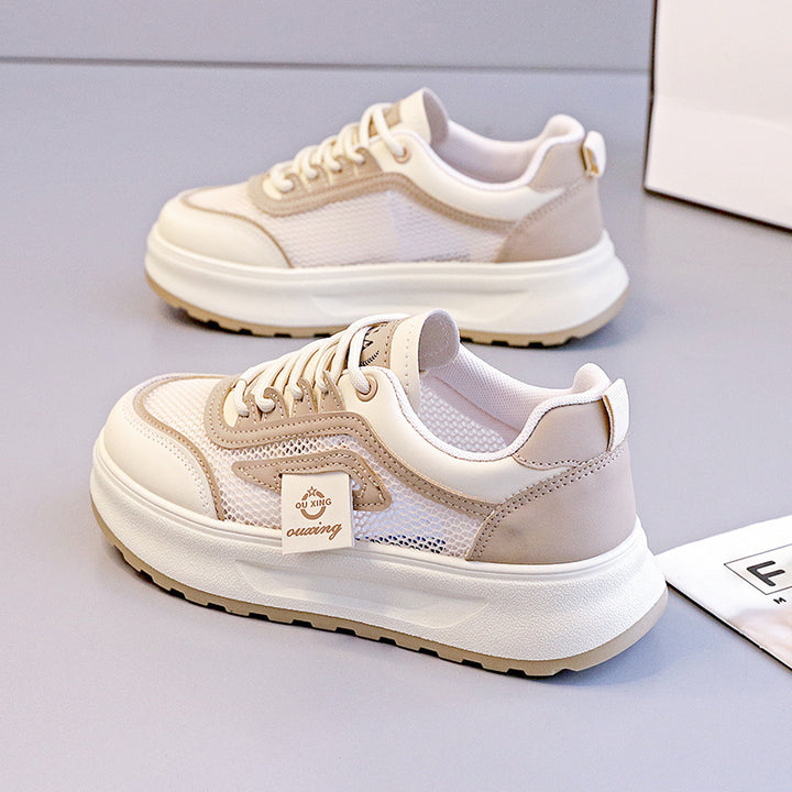 Women's lightweight platform sneakers with breathable mesh upper, padded heel collar, and shock-absorbing EVA sole Mune Fashion