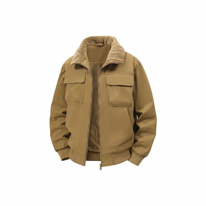 Men's thermo bomber jacket with full zip, sherpa collar, and utility pockets Mune Fashion