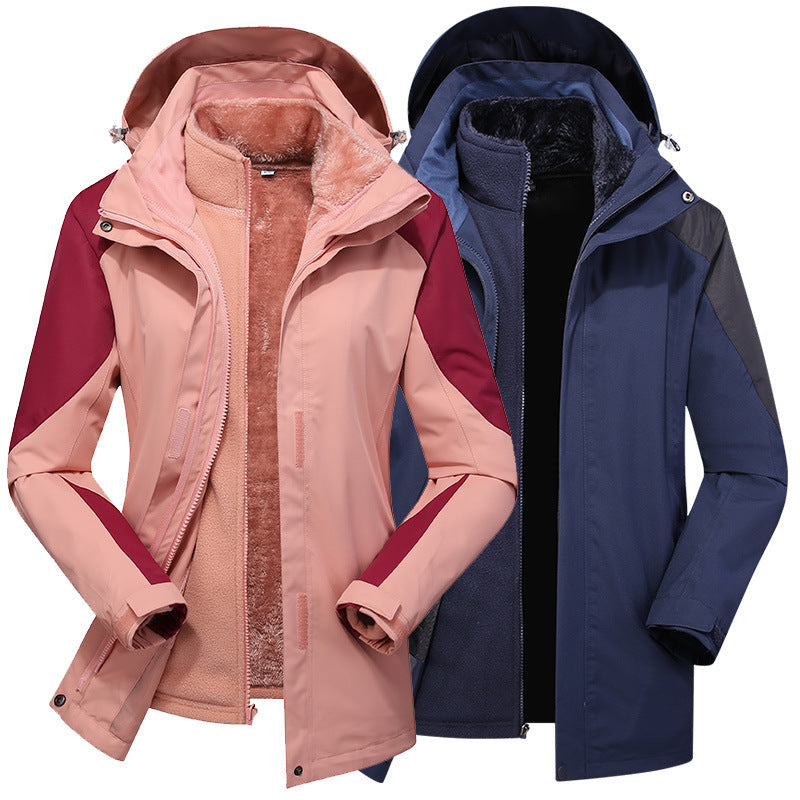 Ladies Modular Softshell Rain Jacket with Removable Fleece Inner Jacket and Adjustable Hood Mune Fashion