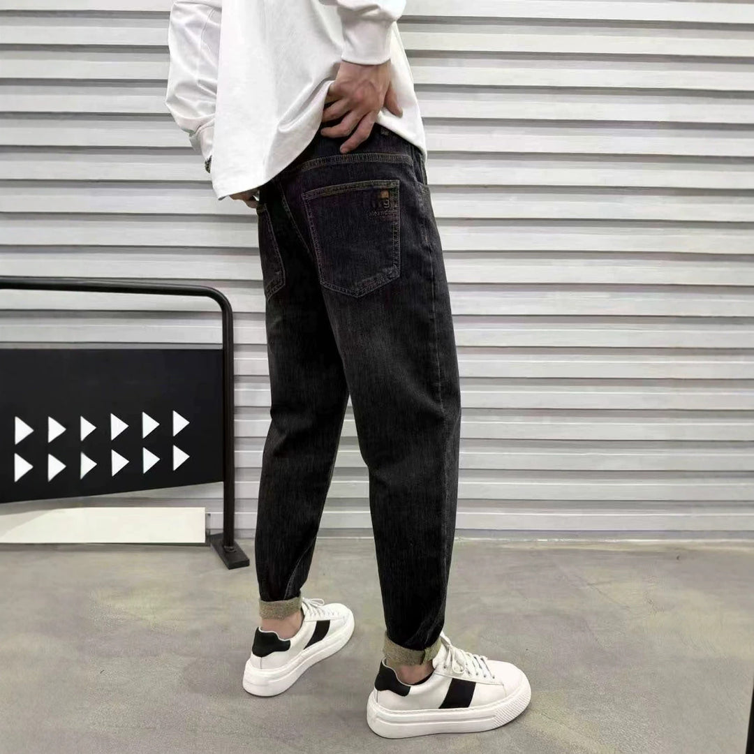 Men's Relaxed Denim Jogger with Drawstring and Elastic Hem Mune Fashion