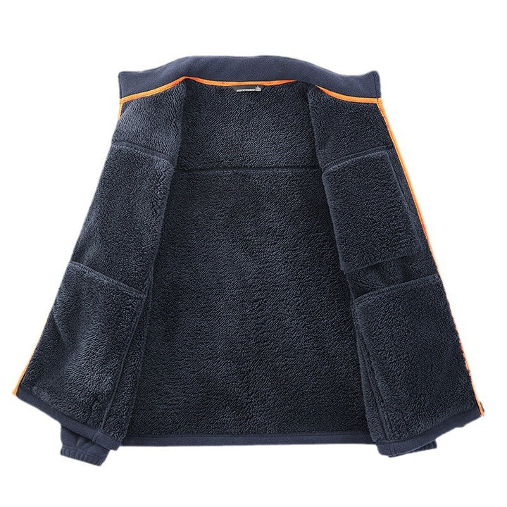 Men's microfleece outdoor jacket with waterproof breast pocket, stand-up collar, and teddy fleece lining Mune Fashion