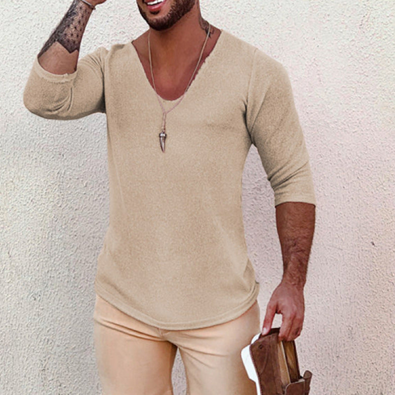 Men's V-neck Shirt with innovative structure design Mune Fashion
