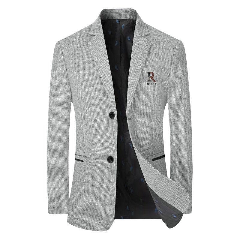 Men's Blazer Slim-Fit made of textured wool blend with contrasting inner lining Mune Fashion