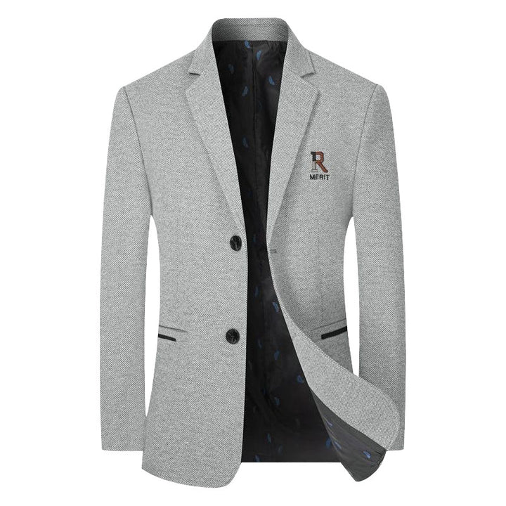 Men's Blazer Slim-Fit made of textured wool blend with contrasting inner lining Mune Fashion