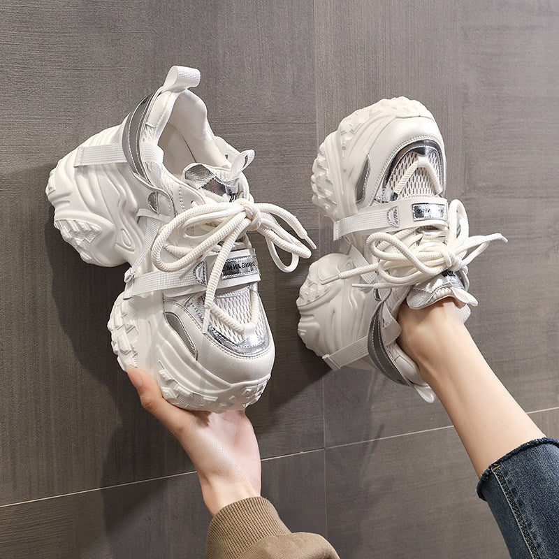 Women Chunky Sneakers with Reflective Accents and Reinforced Cushioning System Mune Fashion