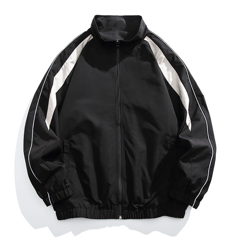 Men's sporty transitional jacket with high collar and elastic waist Mune Fashion