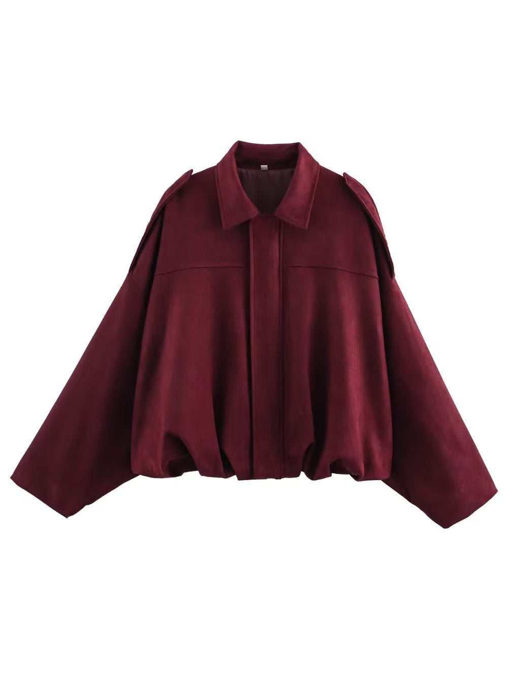 Women Cropped Boxy Transition Jacket in Suede Look with Epaulettes Mune Fashion