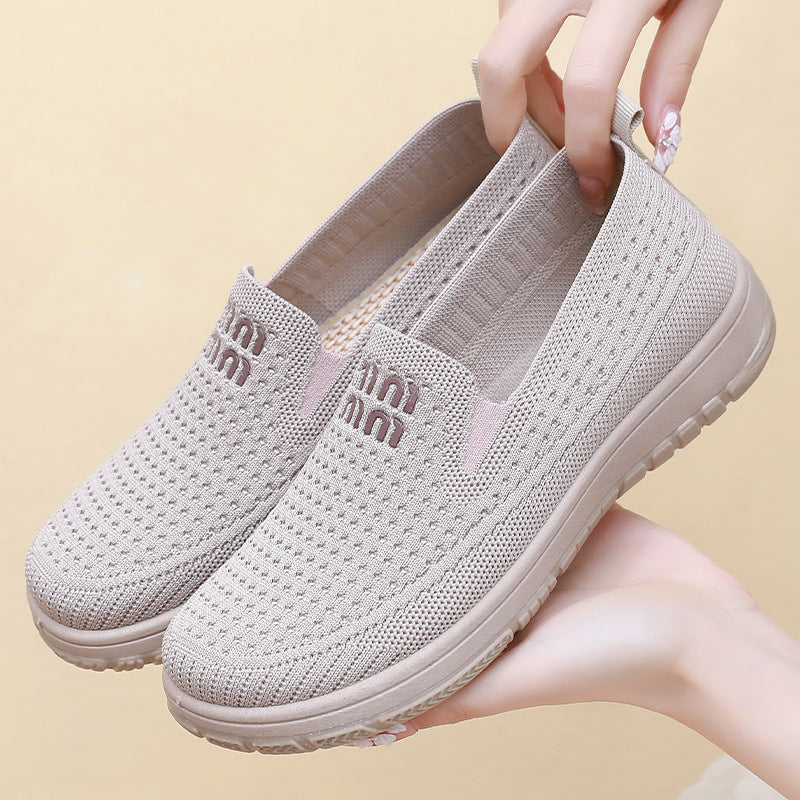 Women Breathable Casual Slip-On Sneakers with Elastic Upper Mune Fashion