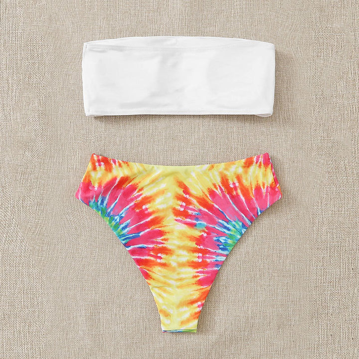 Women's bandeau bikini with colorful tie-dye design Mune Fashion