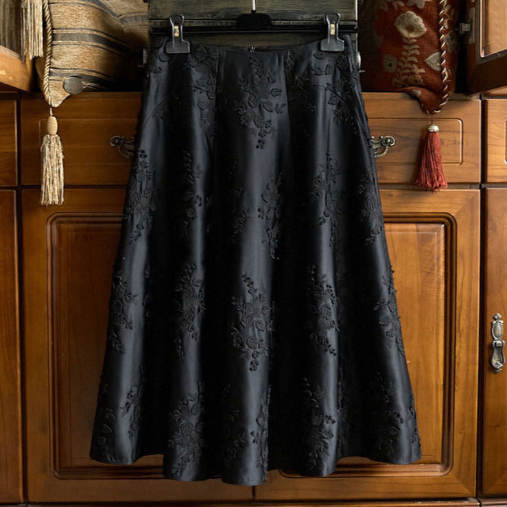 Ladies Elegant Maxi Skirt with Floral Pattern Mune Fashion