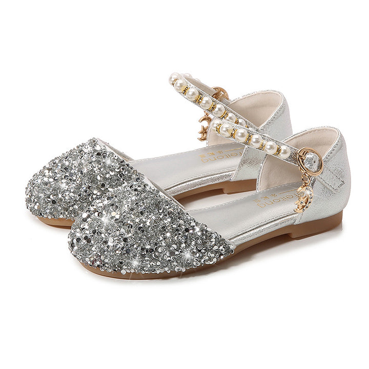 Girls Elegant Ballet Flats with Glitter and Pearls Mune Fashion
