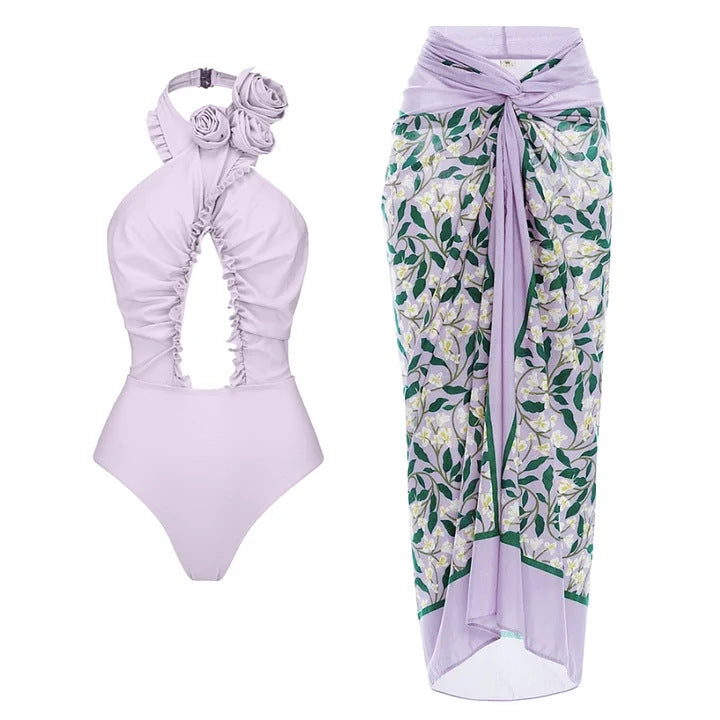 Women's swimsuit with floral design and sophisticated cut-out look Mune Fashion