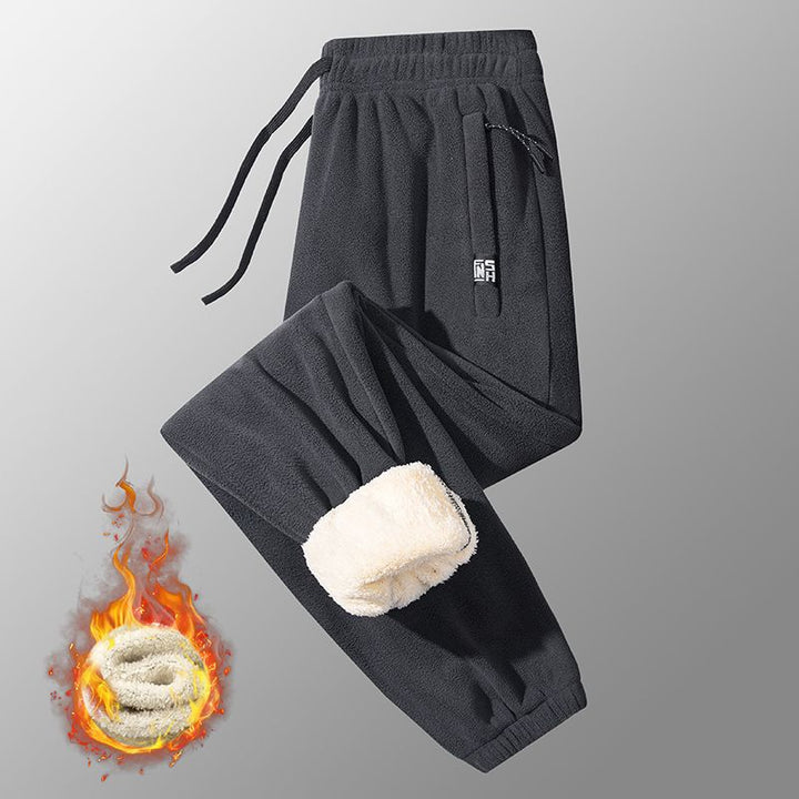 Men's warming microfleece pants with full sherpa lining, elastic comfort waistband, and zippered pockets Mune Fashion
