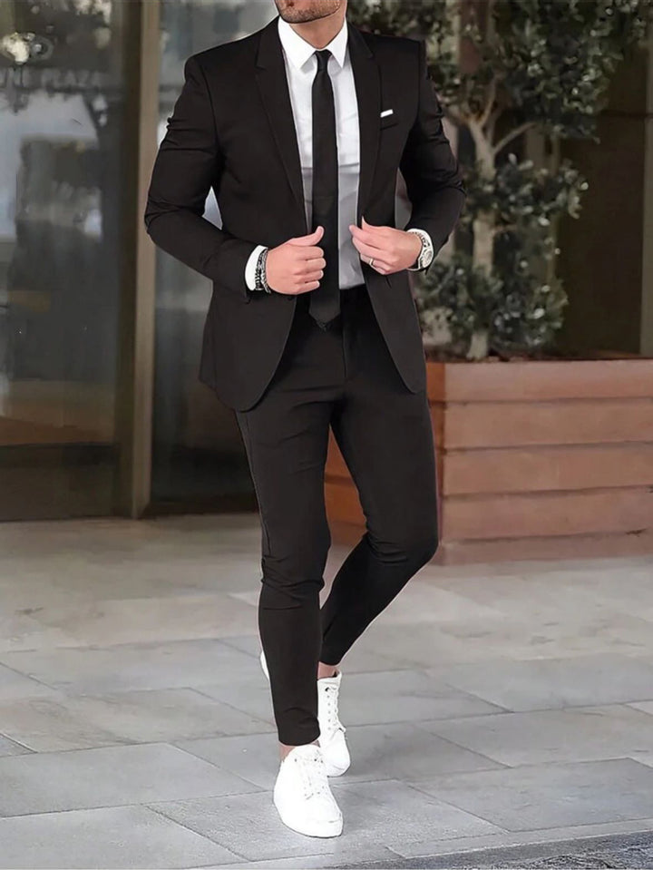 Men's modern evening jacket with slim silhouette and slim-cut suit pants Mune Fashion