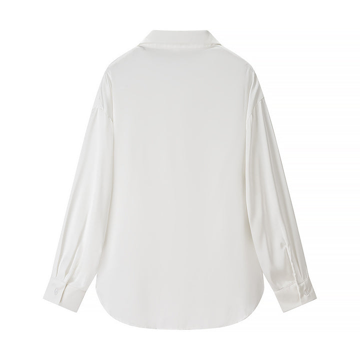 Ladies' elegant three-piece set oversize shirt high waist wide leg trousers and halter crop top Mune Fashion