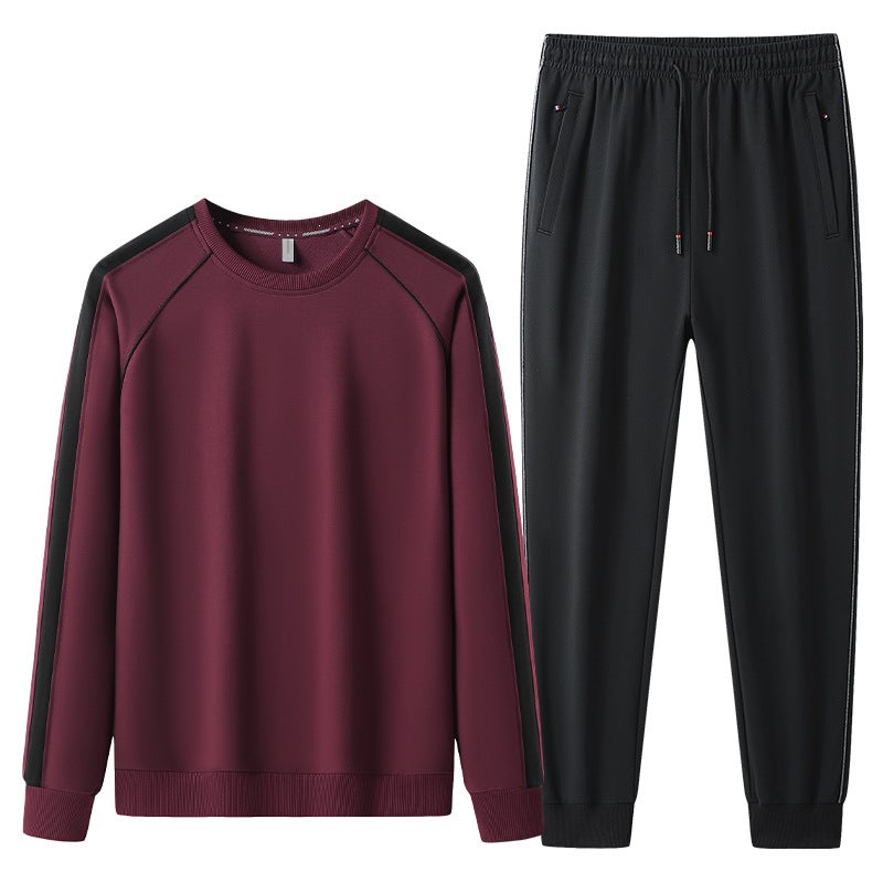 Men's leisure training suit set made of soft jersey with raglan sleeves & elastic drawstring Mune Fashion
