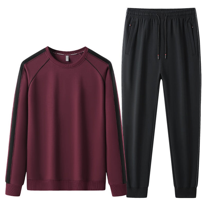 Men's leisure training suit set made of soft jersey with raglan sleeves & elastic drawstring Mune Fashion