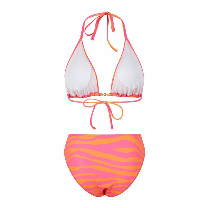 Ladies bikini set with fashionable wrap skirt and trendy zebra design Mune Fashion